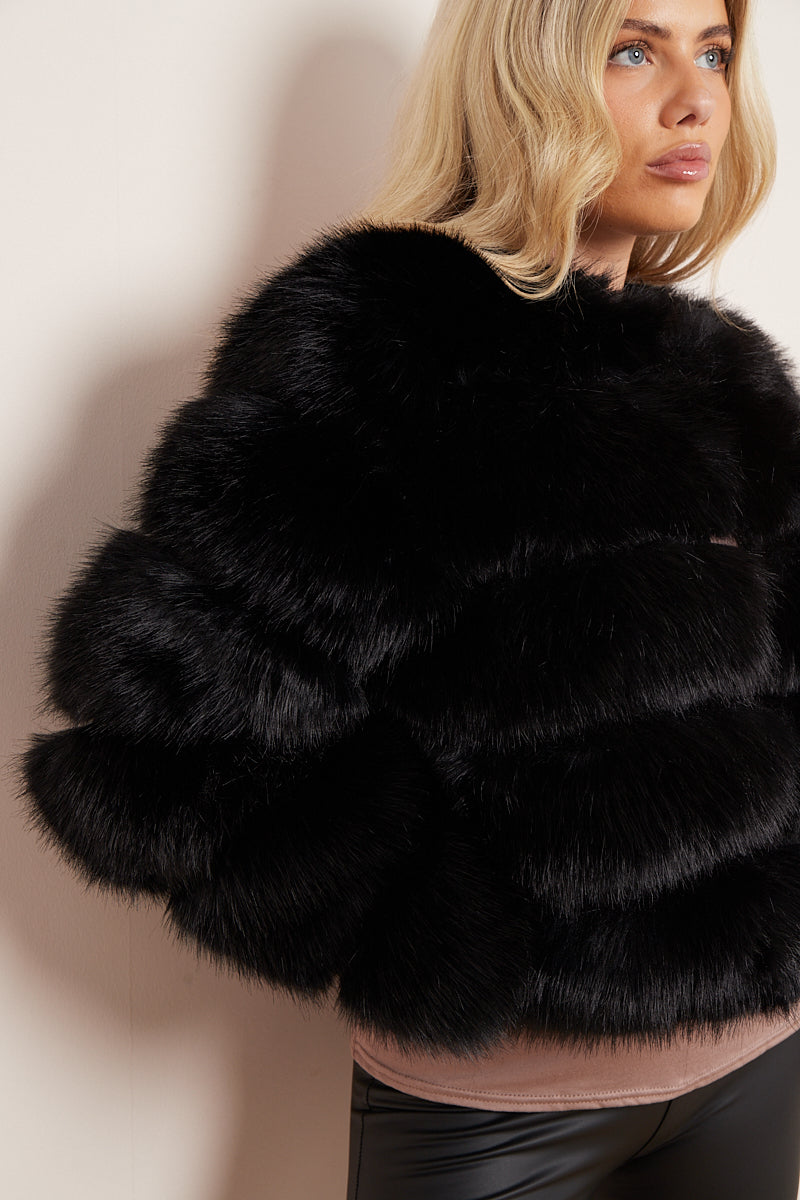 Super Soft Faux Fur Jacket - Salma - Storm Desire