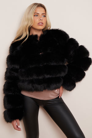 Super Soft Faux Fur Jacket - Salma - Storm Desire