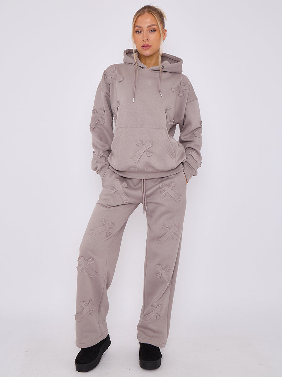 Back In Baggy Crucifix Cross Hooded Tracksuit - Kayla
