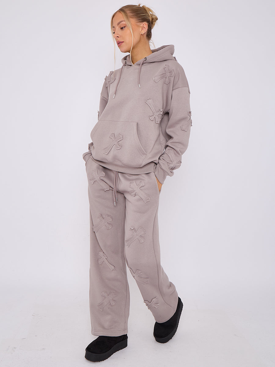 Back In Baggy Crucifix Cross Hooded Tracksuit - Kayla