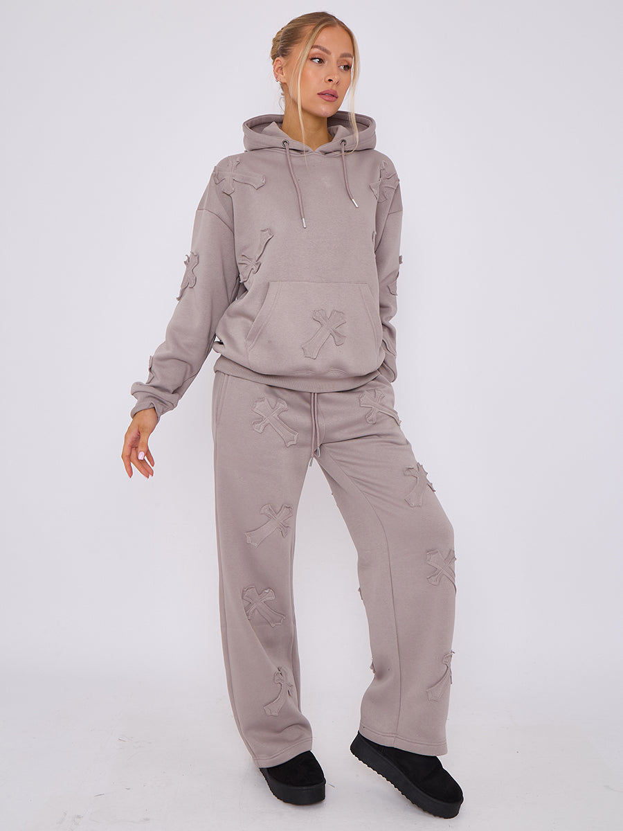 Back In Baggy Crucifix Cross Hooded Tracksuit - Kayla