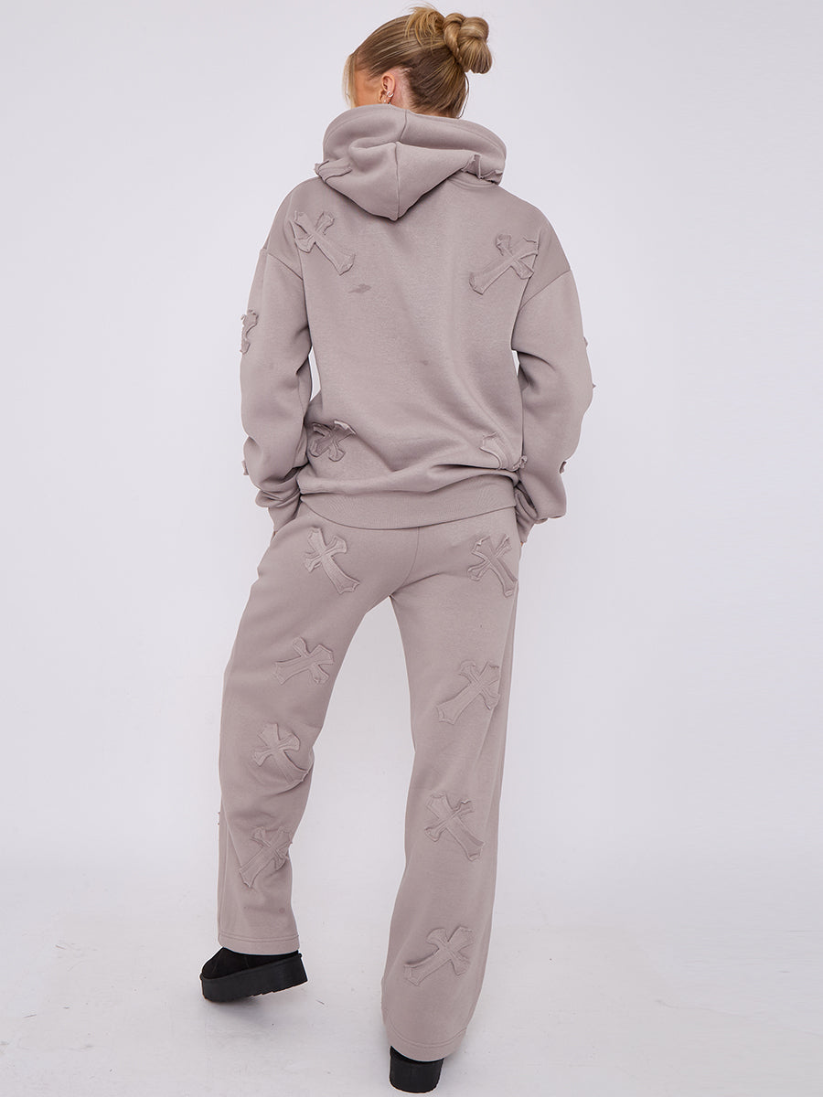 Back In Baggy Crucifix Cross Hooded Tracksuit - Kayla