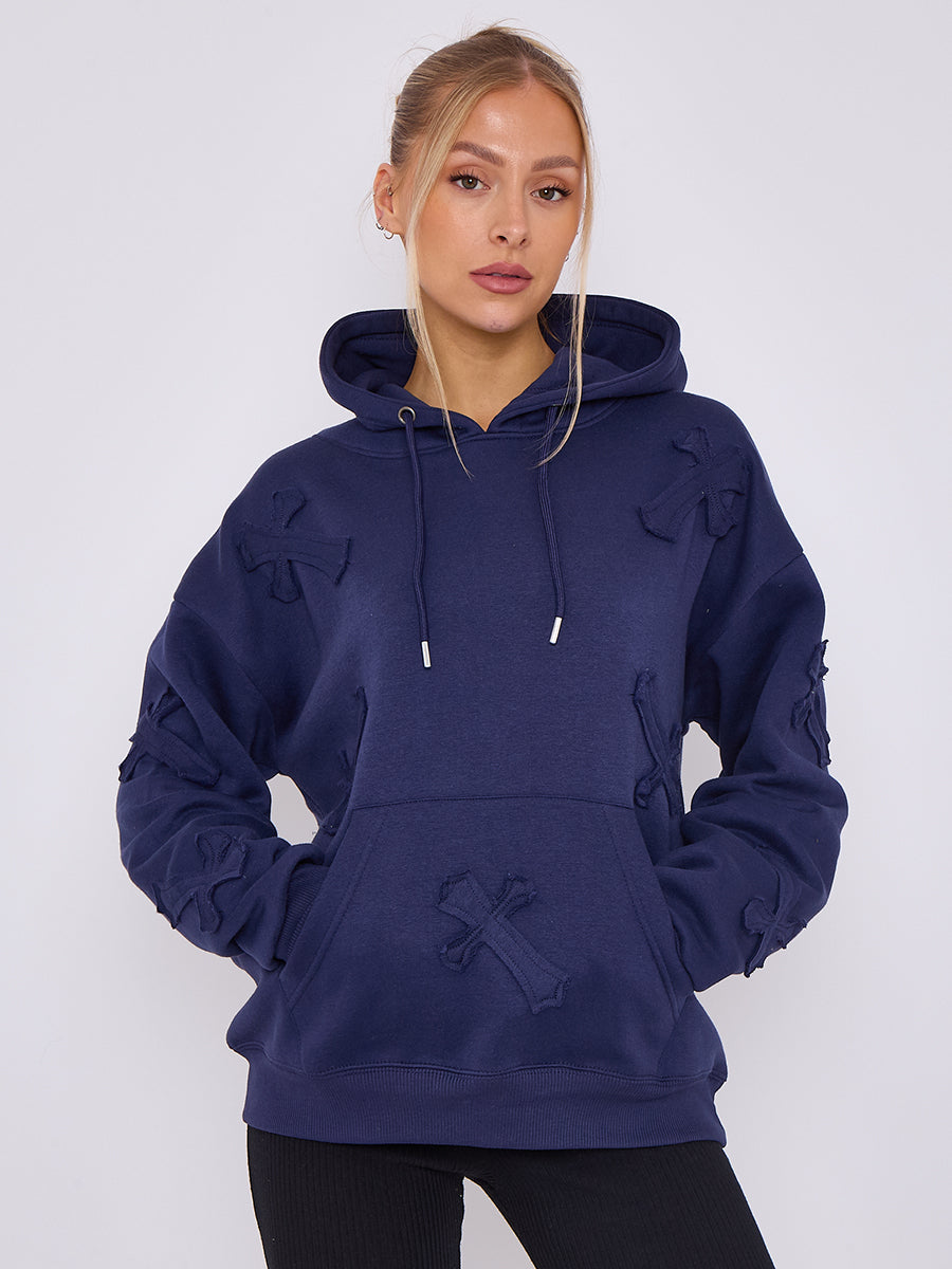 Oversized Crucifix Jersey hoodie - Winter - Storm Desire