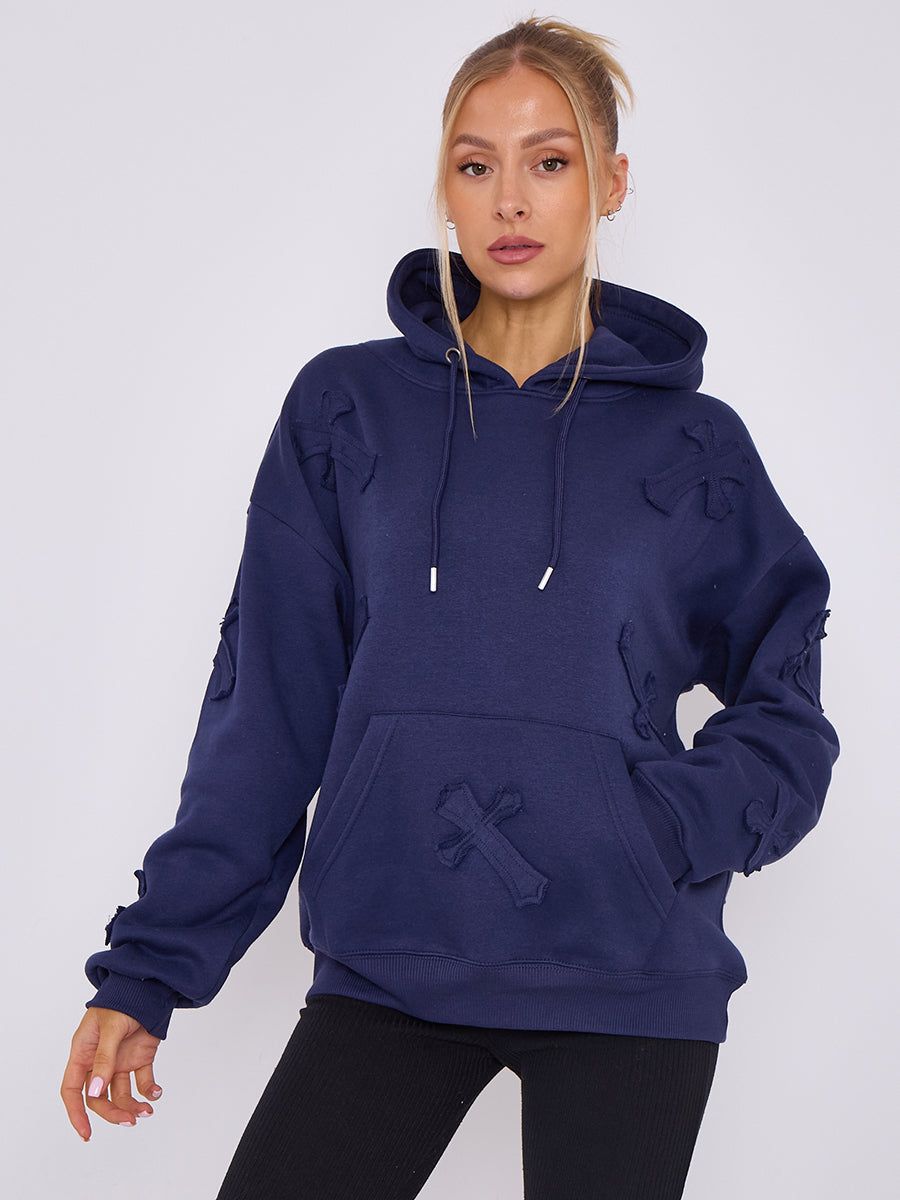 Oversized Crucifix Jersey hoodie - Winter - Storm Desire