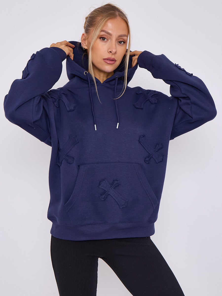 Oversized Crucifix Jersey hoodie - Winter - Storm Desire