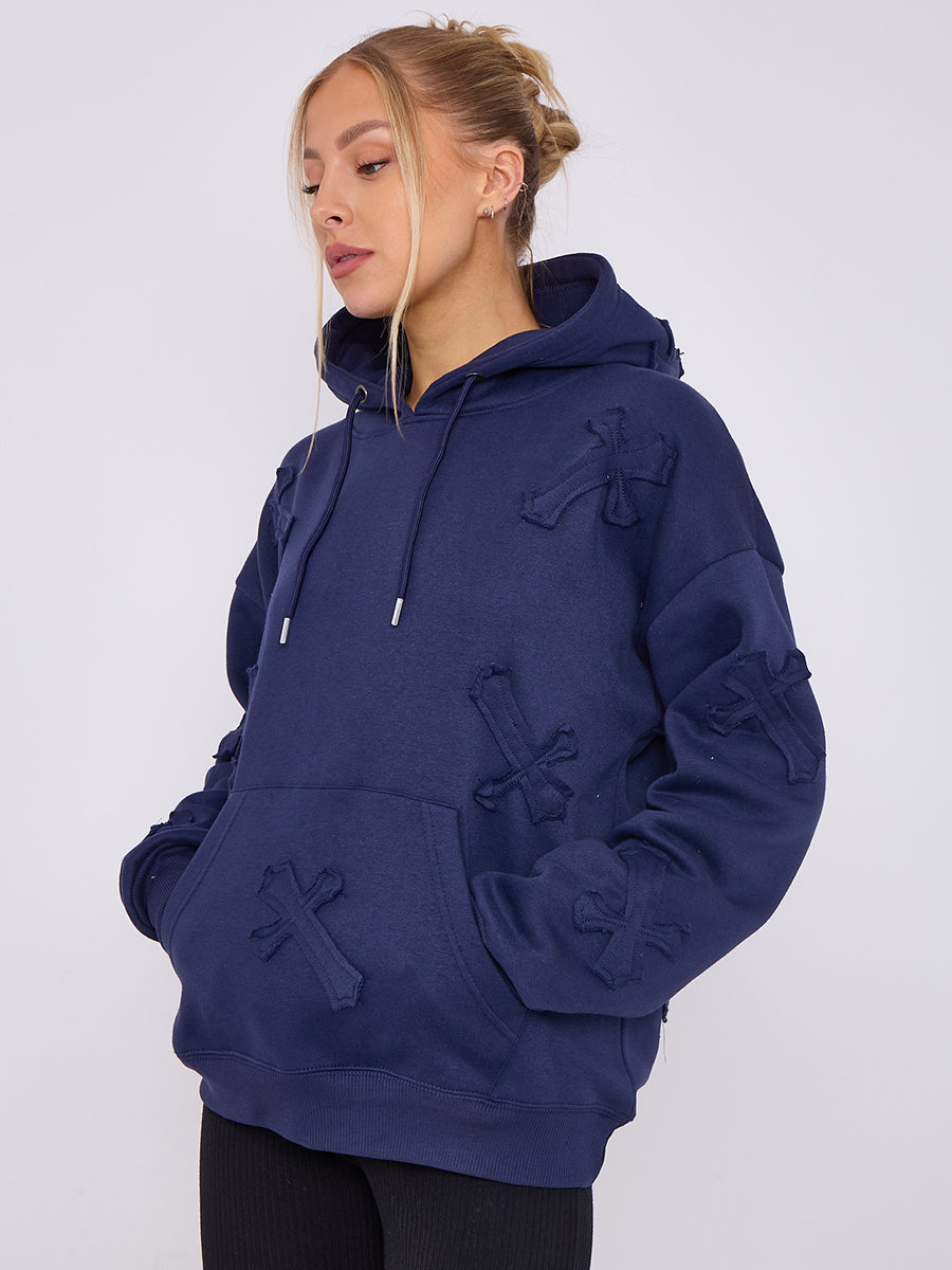 Oversized Crucifix Jersey hoodie - Winter - Storm Desire