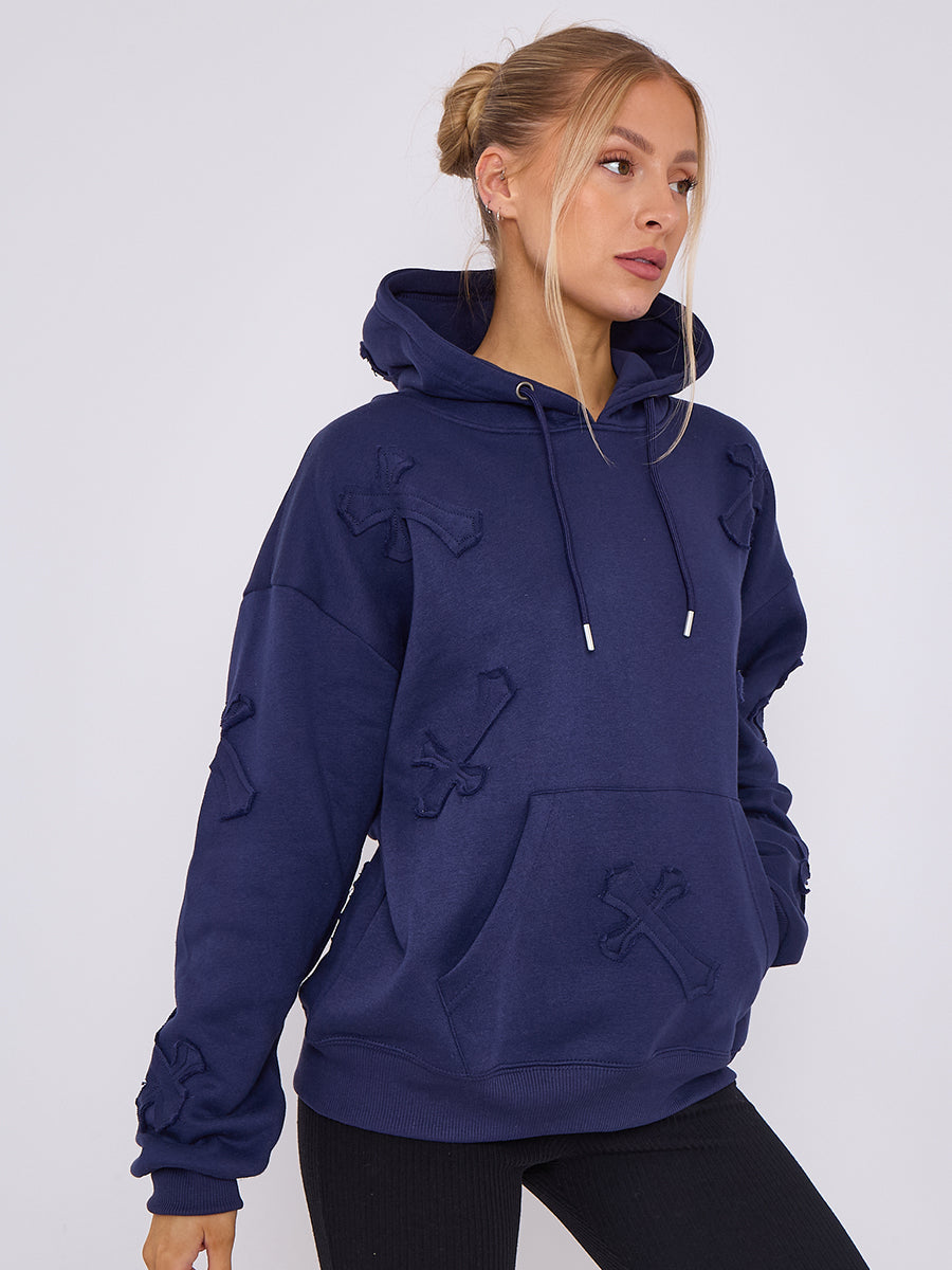 Oversized Crucifix Jersey hoodie - Winter - Storm Desire
