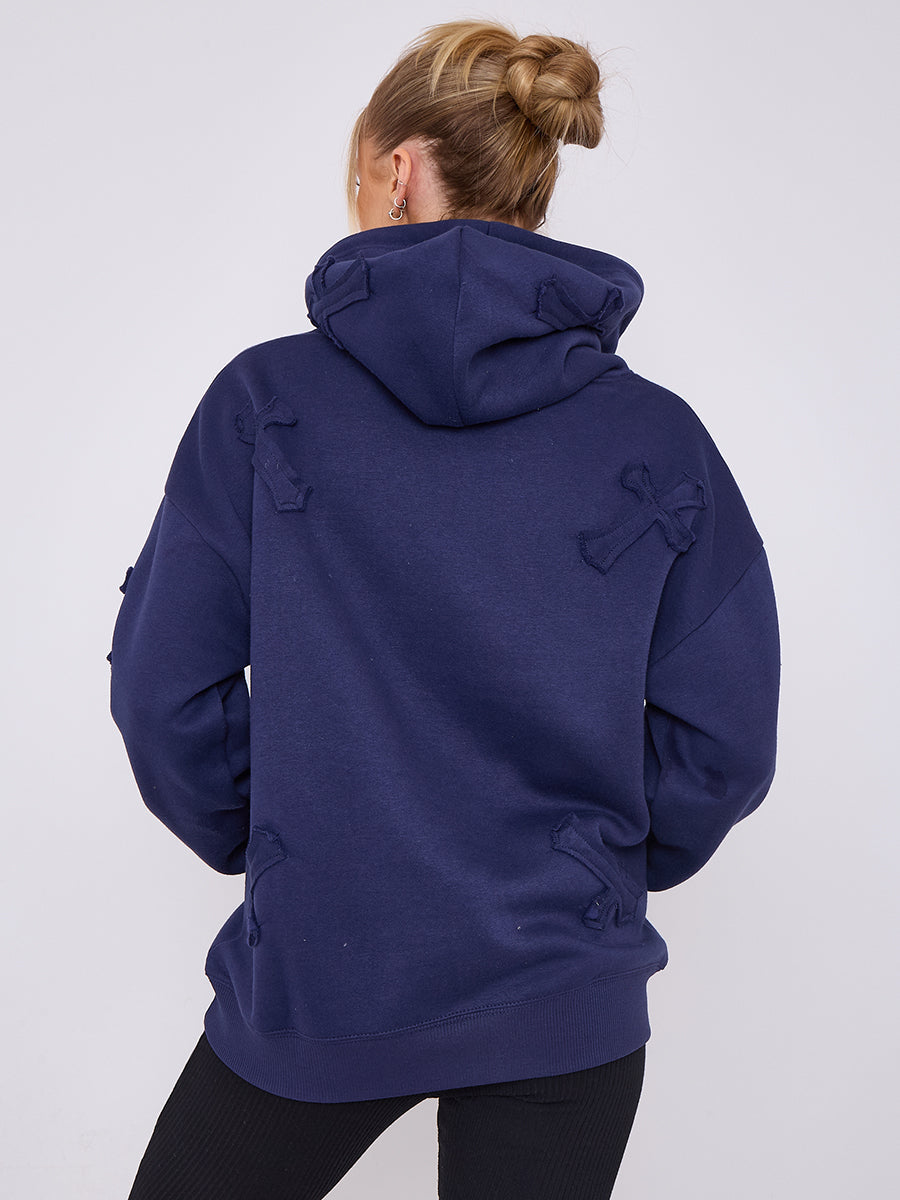 Oversized Crucifix Jersey hoodie - Winter - Storm Desire