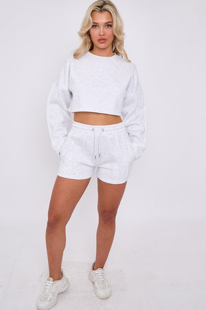Triple Seam Shorts & Crop Top Set - Zoe - Storm Desire