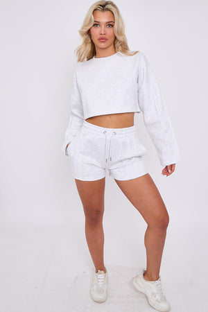Triple Seam Shorts & Crop Top Set - Zoe - Storm Desire