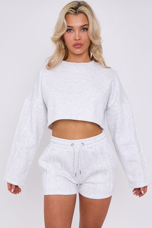 Triple Seam Shorts & Crop Top Set - Zoe - Storm Desire
