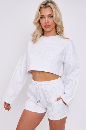 Triple Seam Shorts & Crop Top Set - Zoe - Storm Desire