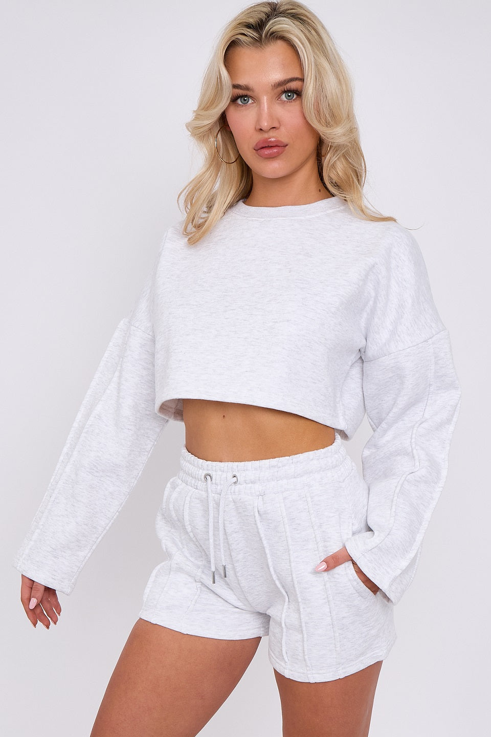 Triple Seam Shorts & Crop Top Set - Zoe - Storm Desire