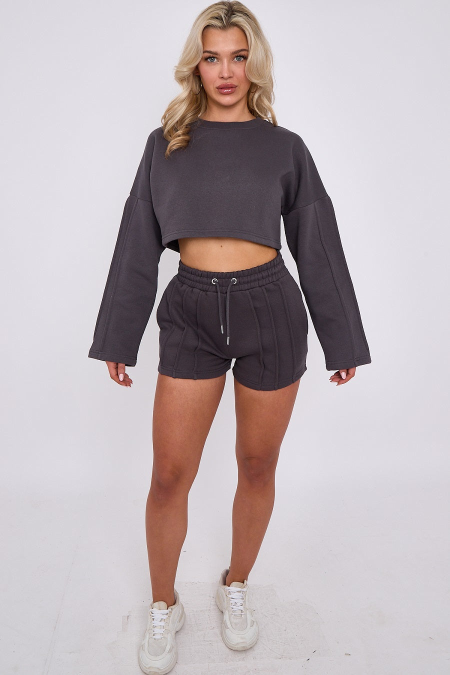 Triple Seam Shorts & Crop Top Set - Zoe - Storm Desire