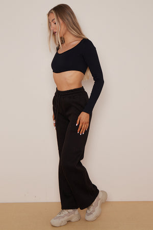 Wide Leg Fleece Trousers - Robin - Storm Desire