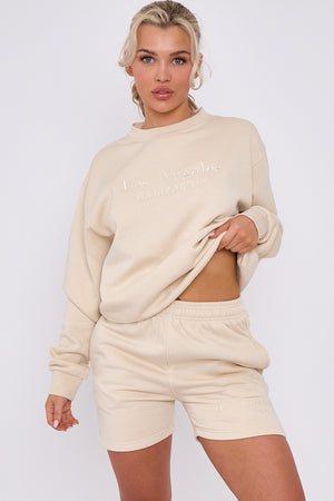 Los Angeles Sweatshirt & Shorts Set - Maci - Storm Desire