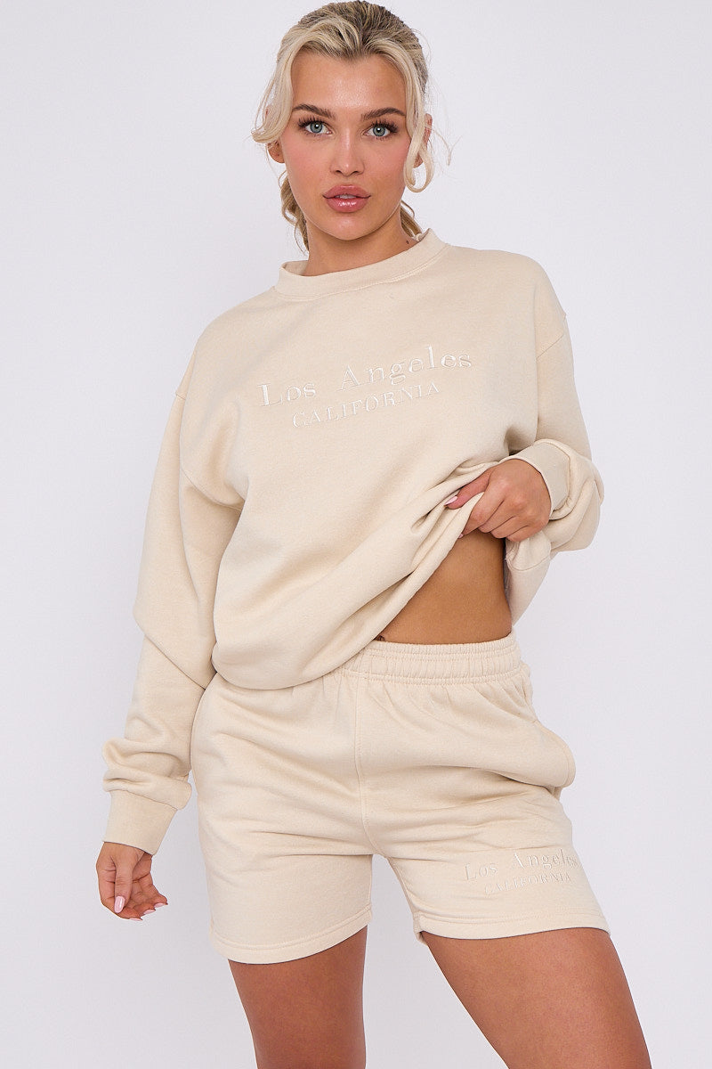 Los Angeles Sweatshirt & Shorts Set - Maci - Storm Desire