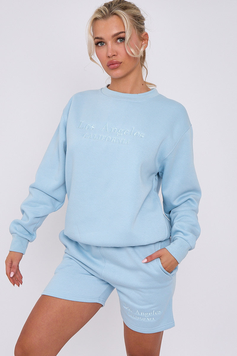 Los Angeles Sweatshirt & Shorts Set - Maci - Storm Desire
