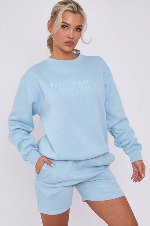 Los Angeles Sweatshirt & Shorts Set - Maci - Storm Desire