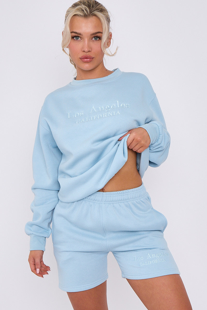 Los Angeles Sweatshirt & Shorts Set - Maci - Storm Desire