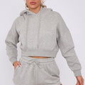 Crop Sweatshirt And Shorts Set - Violet - Storm Desire