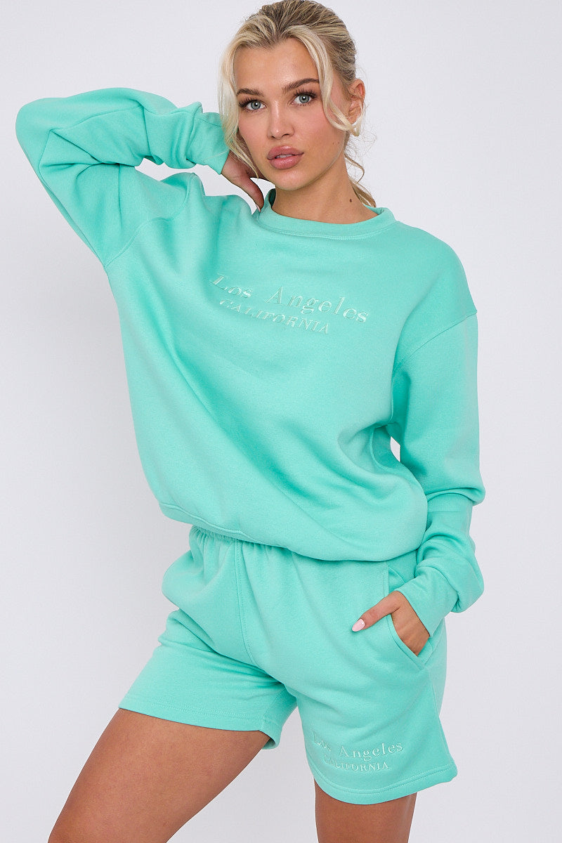 Los Angeles Sweatshirt & Shorts Set - Maci - Storm Desire