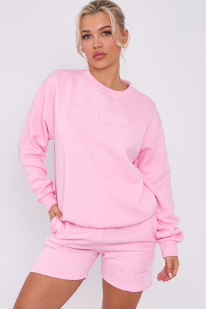 Los Angeles Sweatshirt & Shorts Set - Maci - Storm Desire