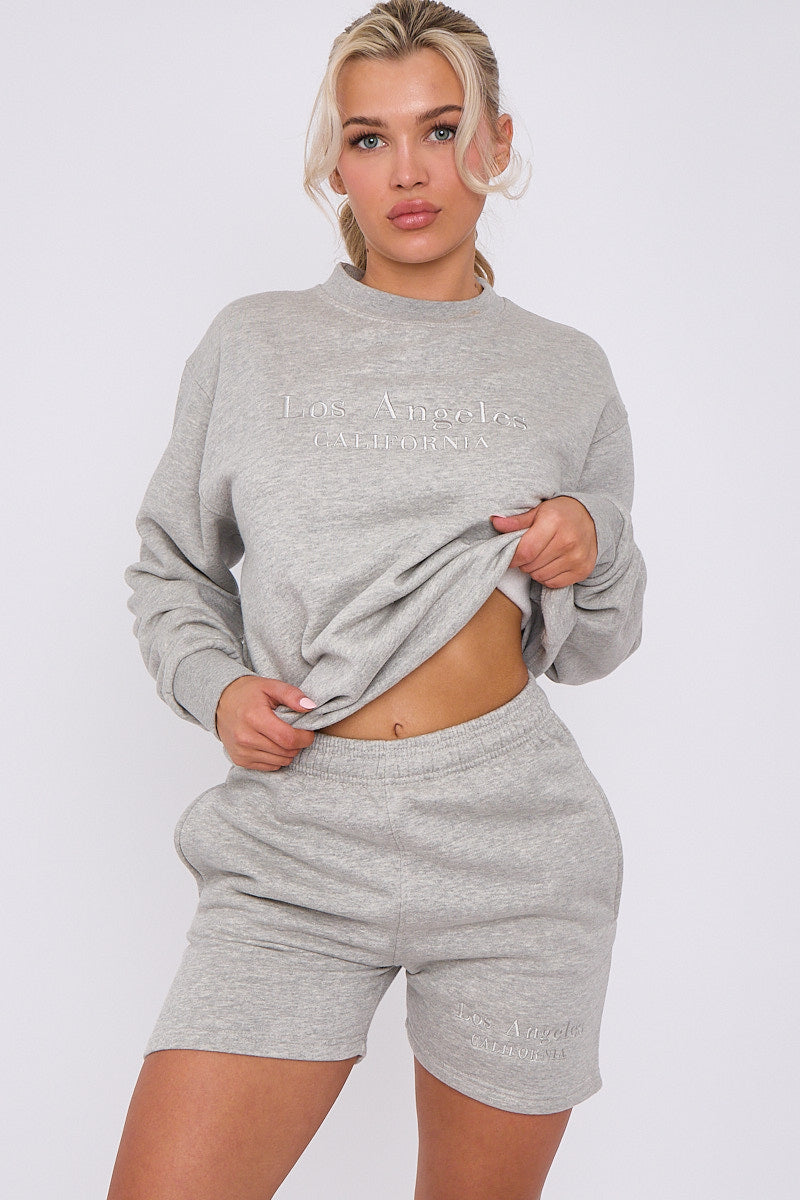 Los Angeles Sweatshirt & Shorts Set - Maci - Storm Desire