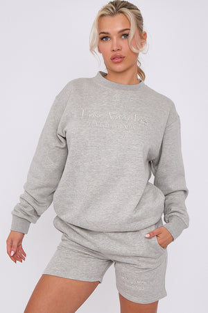 Los Angeles Sweatshirt & Shorts Set - Maci - Storm Desire