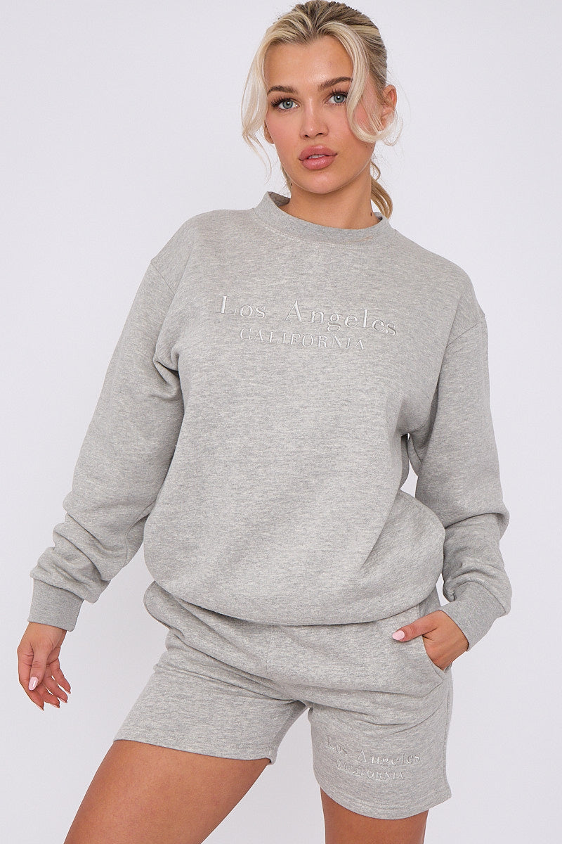 Los Angeles Sweatshirt & Shorts Set - Maci - Storm Desire
