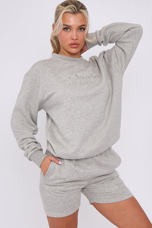 Los Angeles Sweatshirt & Shorts Set - Maci - Storm Desire