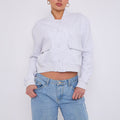 Cropped Fleece Bomber Jacket - Adelina