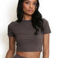 Crew Neck Cropped Top - Rosemary