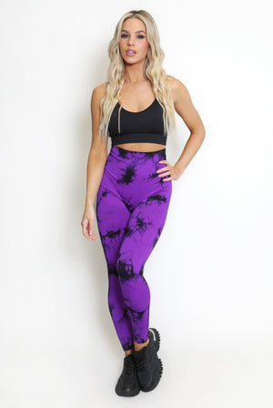 Tie Dye Print Bum Sculpt Leggings - Cecilia - Storm Desire