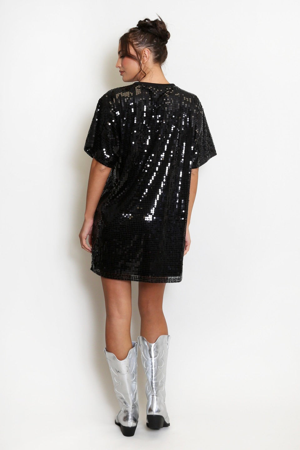 Sequin Tiger T-Shirt Dress - Amari - Storm Desire