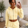 Embroidery Crop Zip Short Set - Cerys