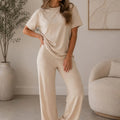 Side Cinched Flared Trousers Set - Kay