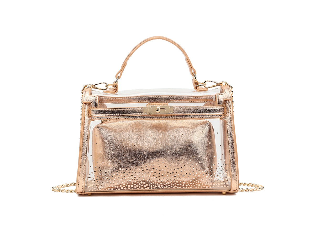 Clear Top Handle Metallic Bag - Nyla - Storm Desire