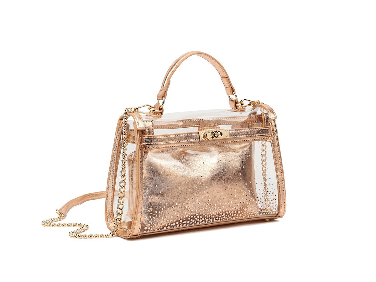 Clear Top Handle Metallic Bag - Nyla - Storm Desire