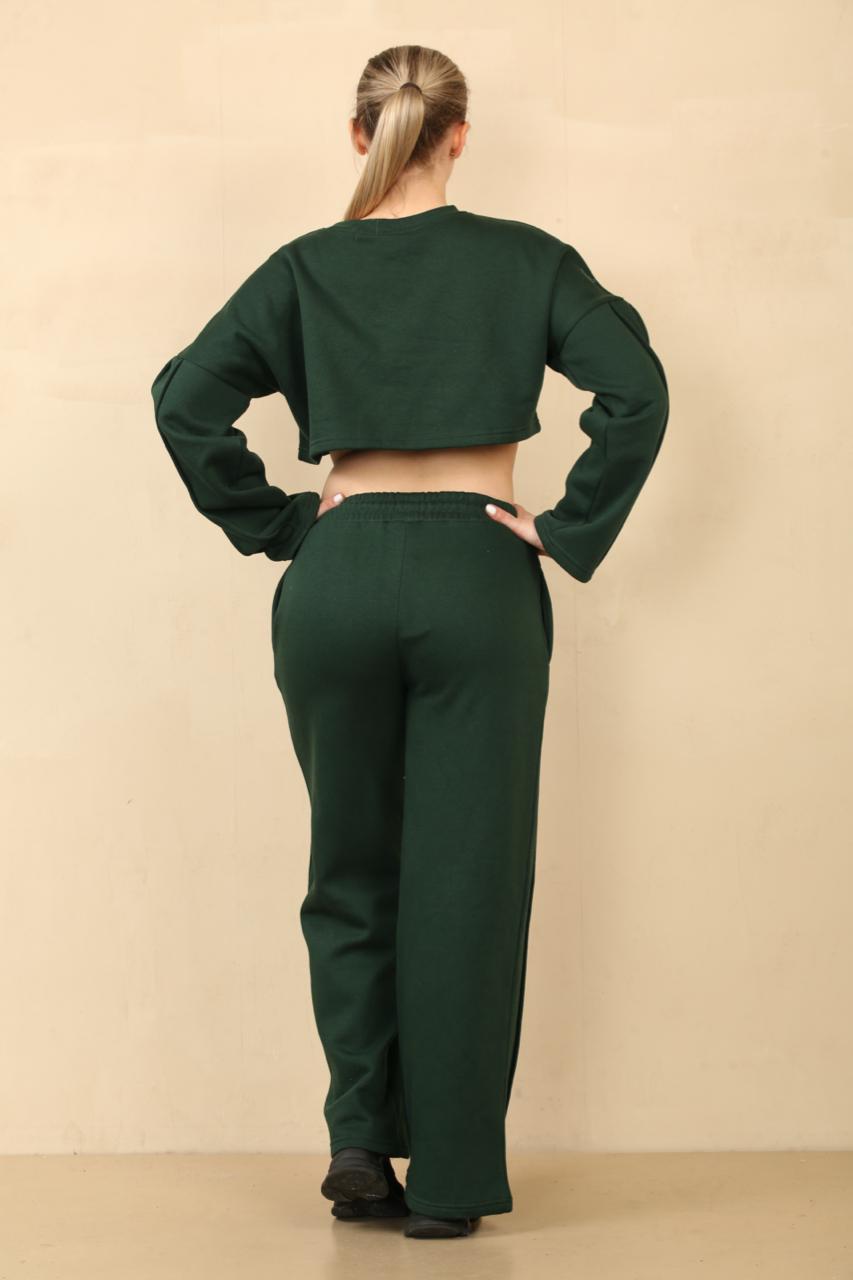 Baggy Crop Top And Flare Joggers Loungewear Set - Jamie - Storm Desire