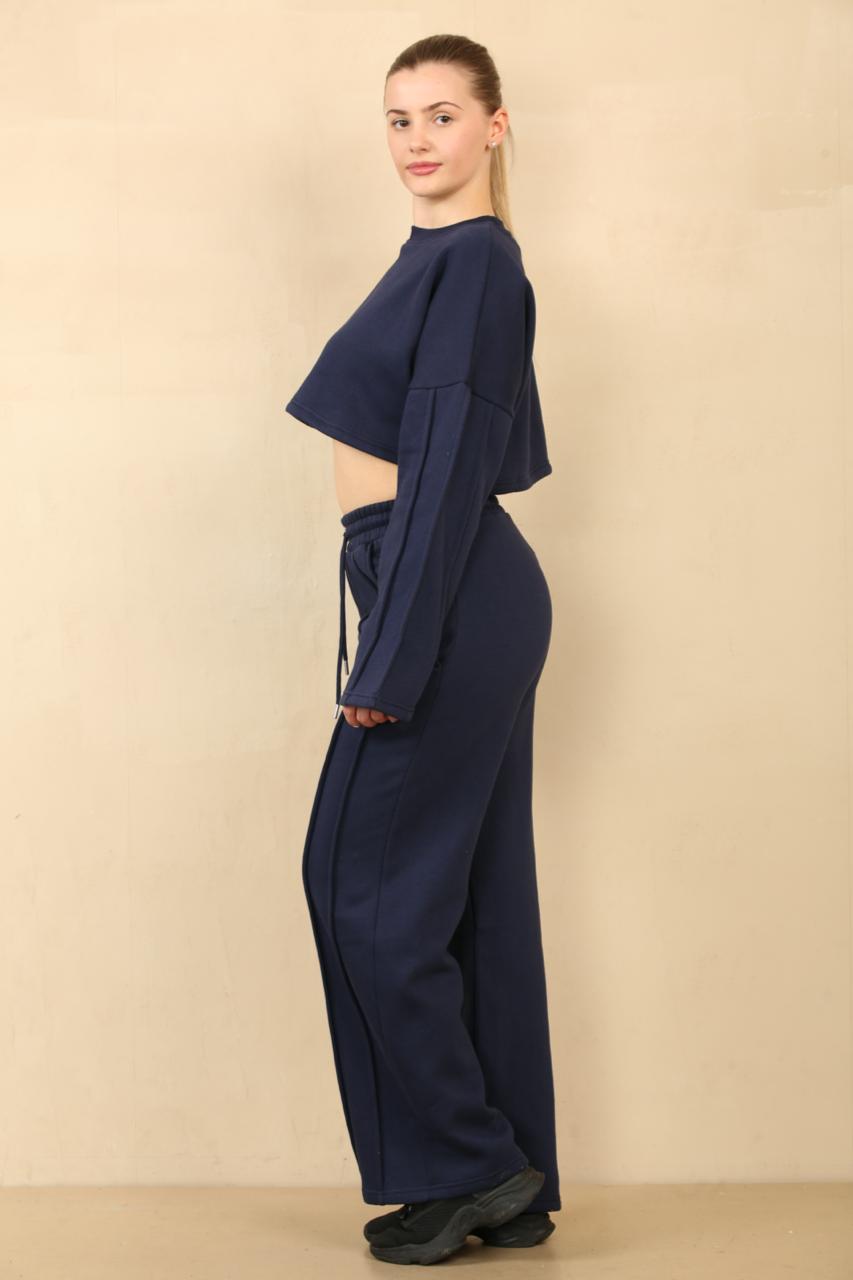 Baggy Crop Top And Flare Joggers Loungewear Set - Jamie - Storm Desire