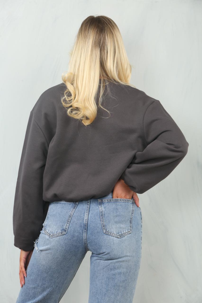Soft Bubble Hem Bomber Jacket - Amoura - Storm Desire