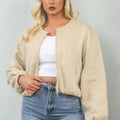 Soft Bubble Hem Bomber Jacket - Amoura - Storm Desire