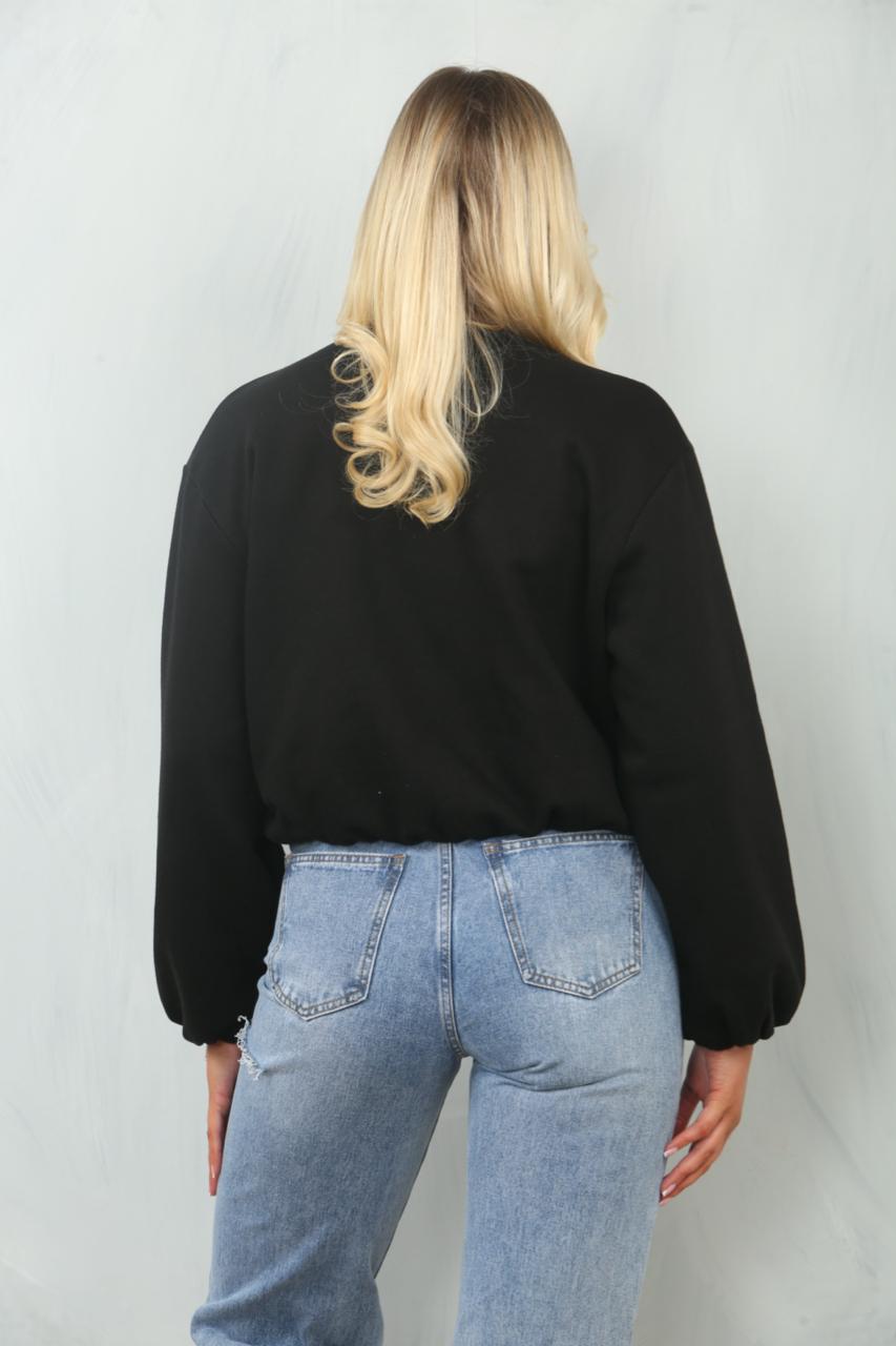 Soft Bubble Hem Bomber Jacket - Amoura - Storm Desire