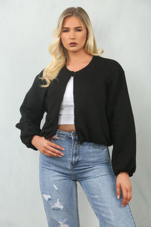 Soft Bubble Hem Bomber Jacket - Amoura - Storm Desire