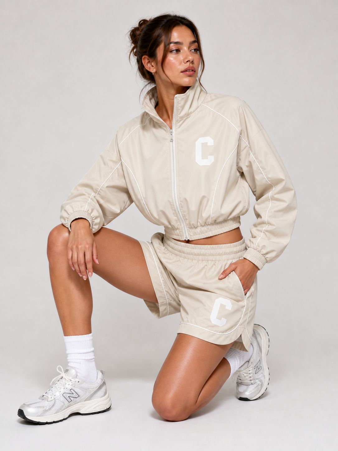 Piping Shell Jacket & Shorts Co-ord Set - Alice