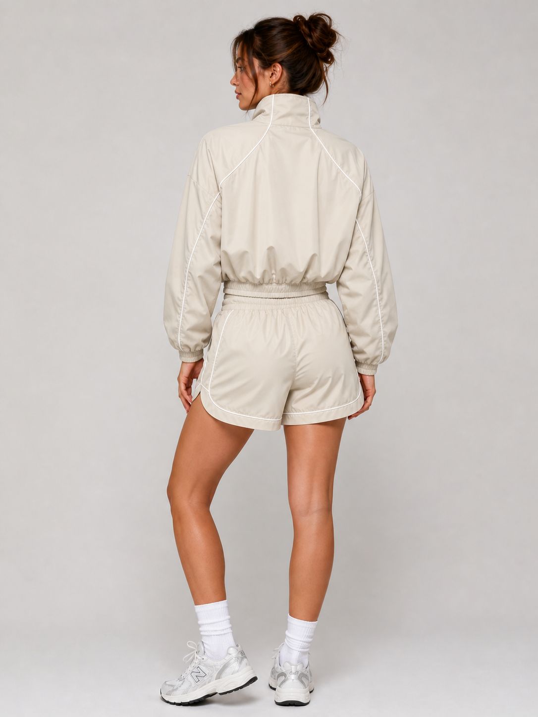 Piping Shell Jacket & Shorts Co-ord Set - Alice