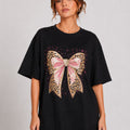 Pink And Gold Bow Sparkle T-Shirt - Anna