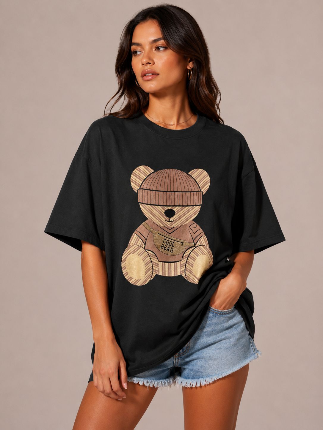 Cool Bear Oversized Graphic T Shirt Kiara