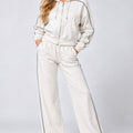 Pinstripe Wide leg Loungewear Set - Haven